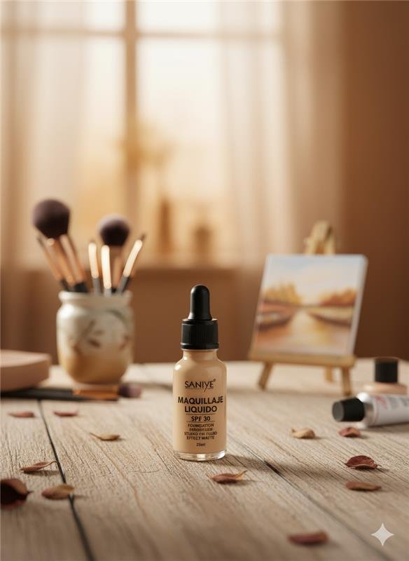 SANIYE MAQUILLAJE LIQUIDO - Matte Foundation with SPF 30 (20ml) - Image 2