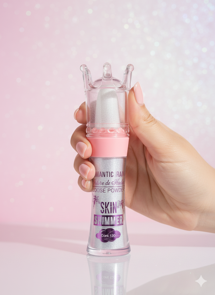 ROMANTIC RAIN Skin Shimmer Loose Powder - Fairy Dust Highlighter - Image 2